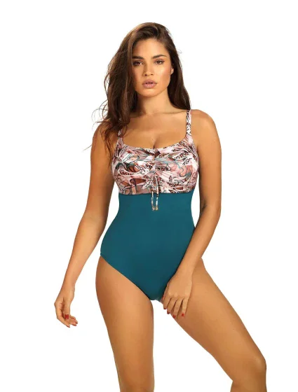 Dámské jednodílné plavky 4 béžové model 19769185 - Self Dámské jednodílné plavky 4 béžové model 19769185 - Self