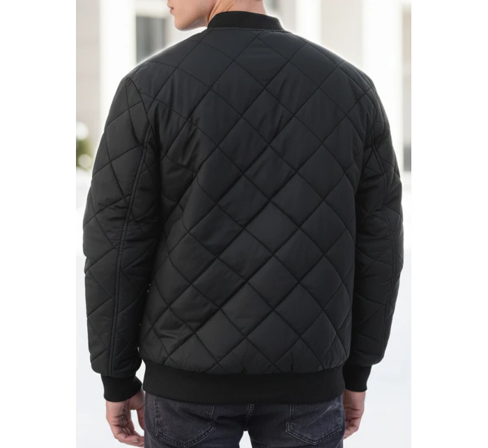 Pánska prešívaná bunda bomber čierna TX2215 Pánska prešívaná bunda bomber čierna TX2215