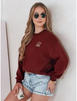 Dámská oversize mikina s výšivkou vínová Dstreet model 21988099 - FashionStreet