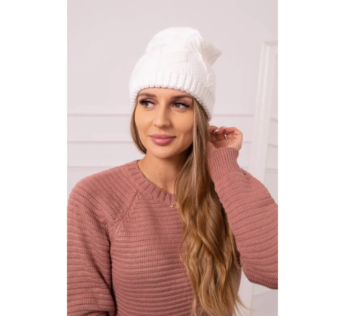 dámská čepice bílá model 18752439 - K-Fashion dámská čepice bílá model 18752439 - K-Fashion