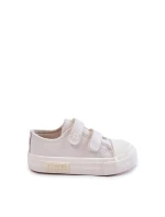 Dziecięce Skórzane Trampki Na Rzep BIG STAR KK374091 Białe Dziecięce Skórzane Trampki Na Rzep BIG STAR KK374091 Białe