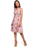 model 15105355 Šifonové šaty s hlubokým výstřihem model 1 - STYLOVE model 15105355 Šifonové šaty s hlubokým výstřihem model 1 - STYLOVE