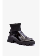 Dámské lesklé boty s černé model 20017259 - Kesi Dámské lesklé boty s černé model 20017259 - Kesi