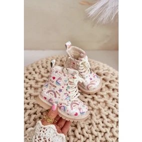 Dětské Zateplené Kotníkové Boty Se Zipem Béžové model 20865337 - Kesi Dětské Zateplené Kotníkové Boty Se Zipem Béžové model 20865337 - Kesi