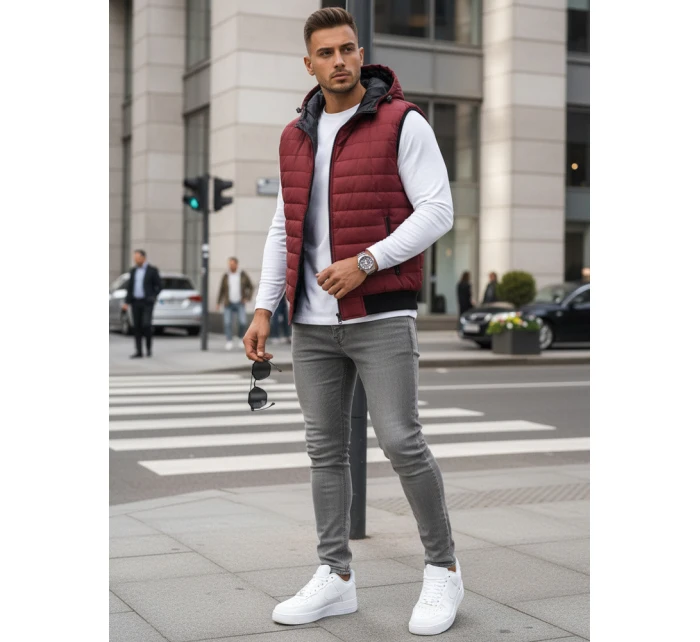 Vínová pánska vesta FashionStreet TX4238 Vínová pánska vesta FashionStreet TX4238