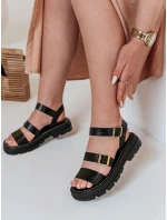 Dámske sandále s prackami SOLARIA black FashionStreet ZY0889