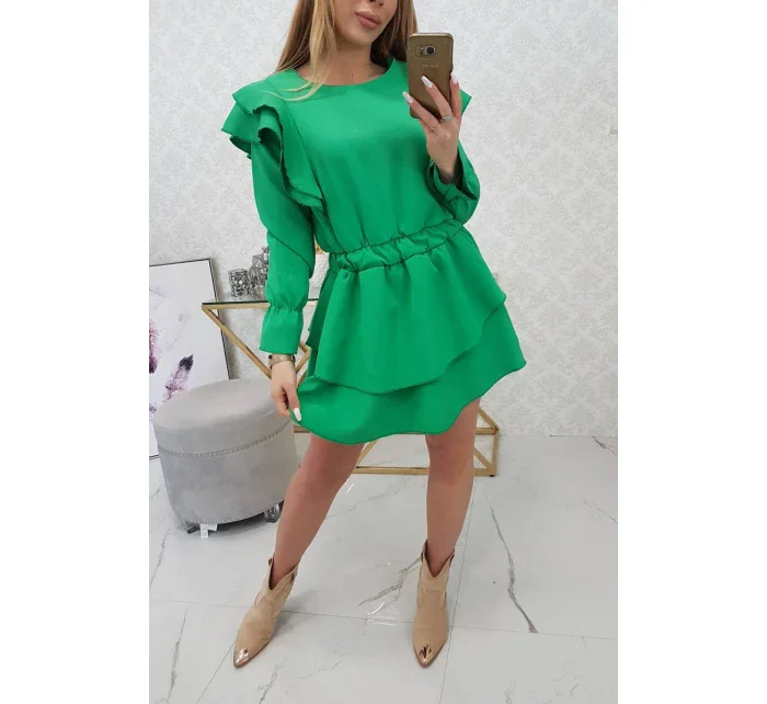 Šaty se model 18748776 volány světle zelené - K-Fashion