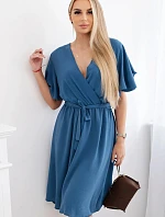 Šaty s vrstveným výstrihom denim