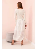 Dlhé šaty bez ramienok slivka