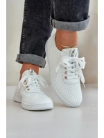 Dámské Ažurové Šněrovací Tenisky Světle Béžové model 21684935 - Boto Dámské Ažurové Šněrovací Tenisky Světle Béžové model 21684935 - Boto