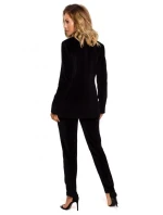 M643 Zamatové sako s jedným gombíkom - bordové