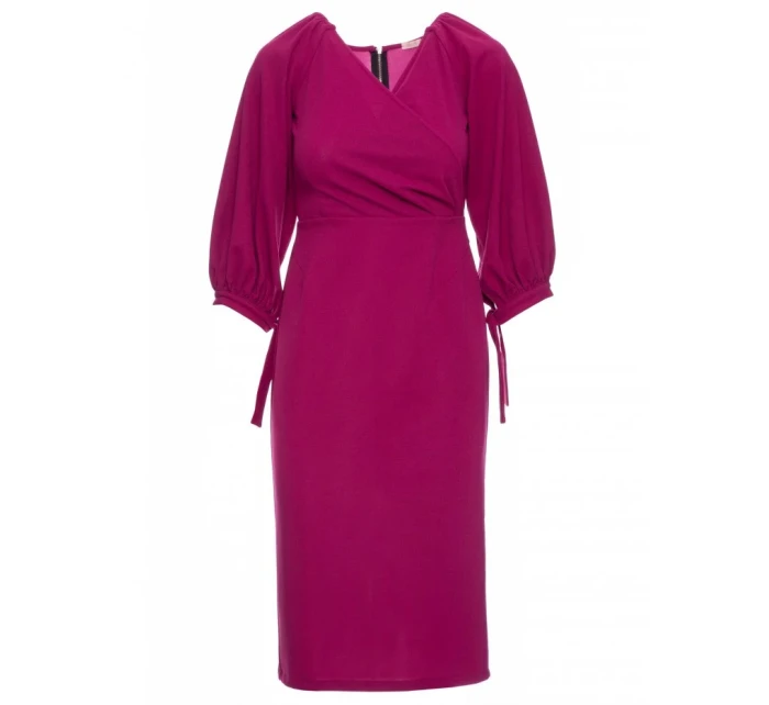 model 18004718 Zavinovací šaty s rukávy švestka - Makover