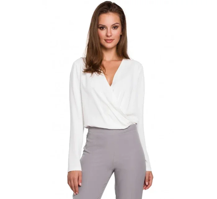 K037 Zavinovacie blúzka - ecru