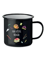 Personalizovaný retro plechový pohárik pre pani učiteľku/pána učiteľa (učebné pomôcky)