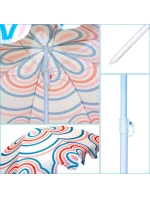 PLÁŽOVÝ A ZÁHRADNÝ SLNEČNÍK 160 CM PRUHOVANÝ MODRO-RUŽOVÝ