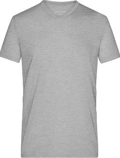 JN Pánské tričko s výstřihem do V 02.0 grey heather model 22494637 - Daiber