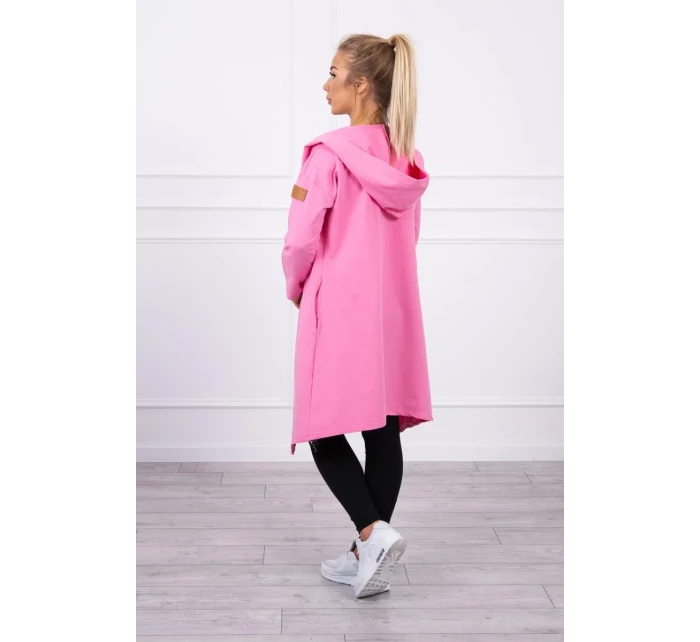 Dlhý kabát s kapucňou svetlo ružový Dlhý kabát s kapucňou svetlo ružový