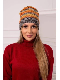 Čiapka s fleecom Patrycja K254 oranžová+čierna