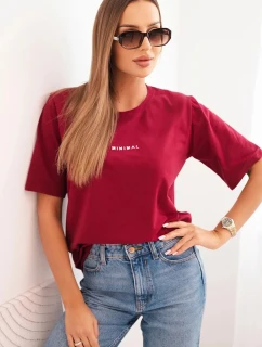 Dámská bavlněná blůza s potiskem Minimal bordová