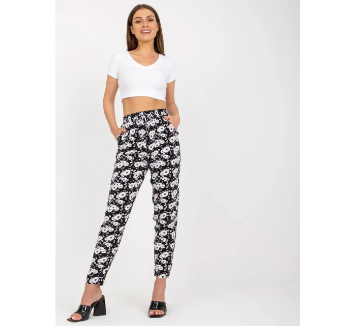 Nohavice D73771M61869M čiernobiele