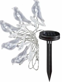 SOLÁRNE ZÁHRADNÉ GIRLANDY LAMPA STRANA SVETLO VTÁKY 5LED