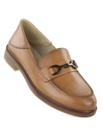 Dámske kožené mokasíny camel Vinceza 18117