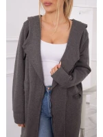 Zateplená bunda s kapucí v grafitové barvě