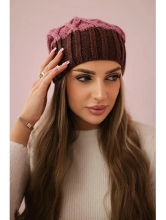 Milano fleecová čiapka K203 tmavo ružová+hnedá