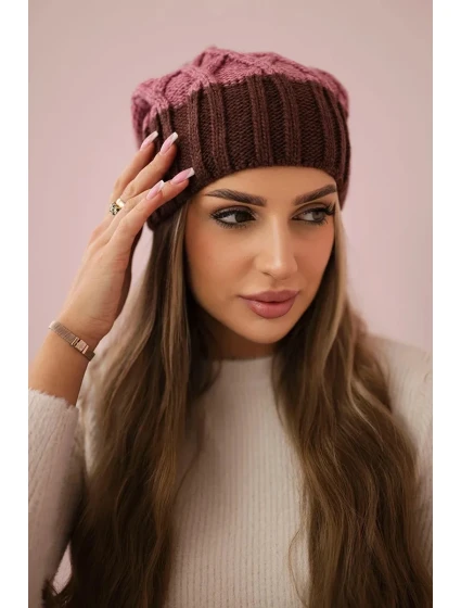 Milano fleecová čiapka K203 tmavo ružová+hnedá