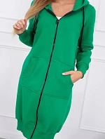 Zateplená dlhá mikina s kapucňou zelená