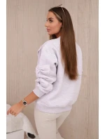 Zateplená bavlněná mikina s ozdobnými mašlemi béžová melanž Zateplená bavlněná mikina s ozdobnými mašlemi béžová melanž