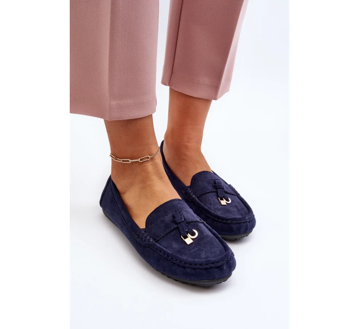 Damskie Zamszowe Klasyczne Mokasyny Granatowe Ontala Damskie Zamszowe Klasyczne Mokasyny Granatowe Ontala