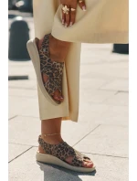 Zazoo 40392 Skórzane Sandały Damskie Panterka Brązowe Zazoo 40392 Skórzane Sandały Damskie Panterka Brązowe