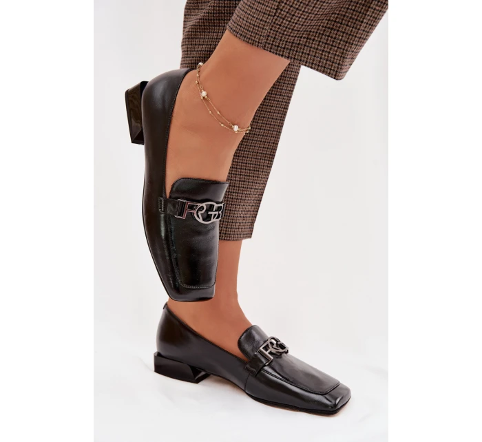 Kožené dámské mokasíny s ozdobným detailem D&A CR61-3125 Béžové