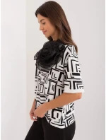 Dámska blúzka LK BZ 509697.27 Ecru s čiernou - FPrice