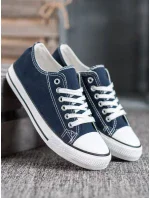Trendy dámske modré tenisky bez podpätku Trendy dámske modré tenisky bez podpätku