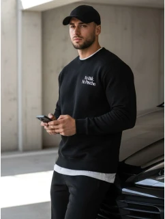 Pánská mikina s potiskem černá model 21995784 - Dstreet