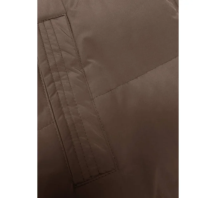 Hnedá hrubšia dámska vesta (23-008)