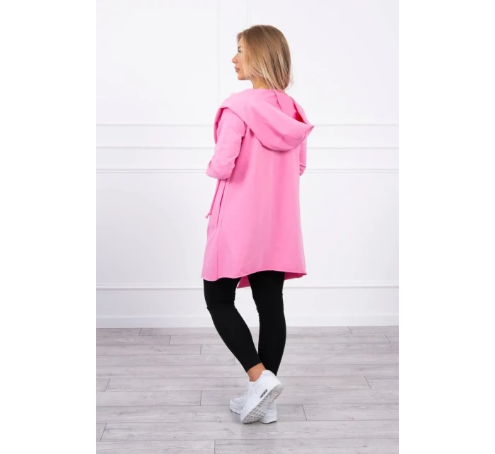 Voľná bunda s kapucňou ružová Voľná bunda s kapucňou ružová