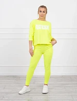 Súprava s neónovou potlačou Queen yellow