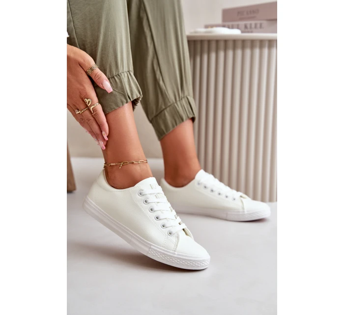 Damskie Skórzane Wiązane Klasyczne Trampki Białe Misima Damskie Skórzane Wiązane Klasyczne Trampki Białe Misima