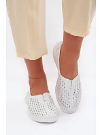 Kožené Dámské Polobotky Bílé model 22094966 - EVENTO Kožené Dámské Polobotky Bílé model 22094966 - EVENTO