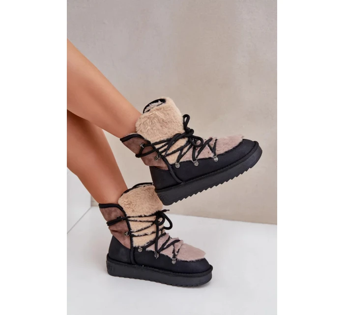 Dámske snežnice D.Franklin s kožušinou - čierne Dámske snežnice D.Franklin s kožušinou - čierne