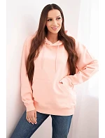 Dámská mikina s kapucí model 22134010 lososová - Kesi