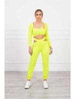 Súprava s blúzkou top žltá neónová