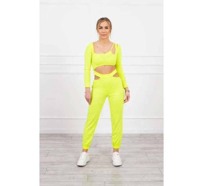 Súprava s blúzkou top žltá neónová
