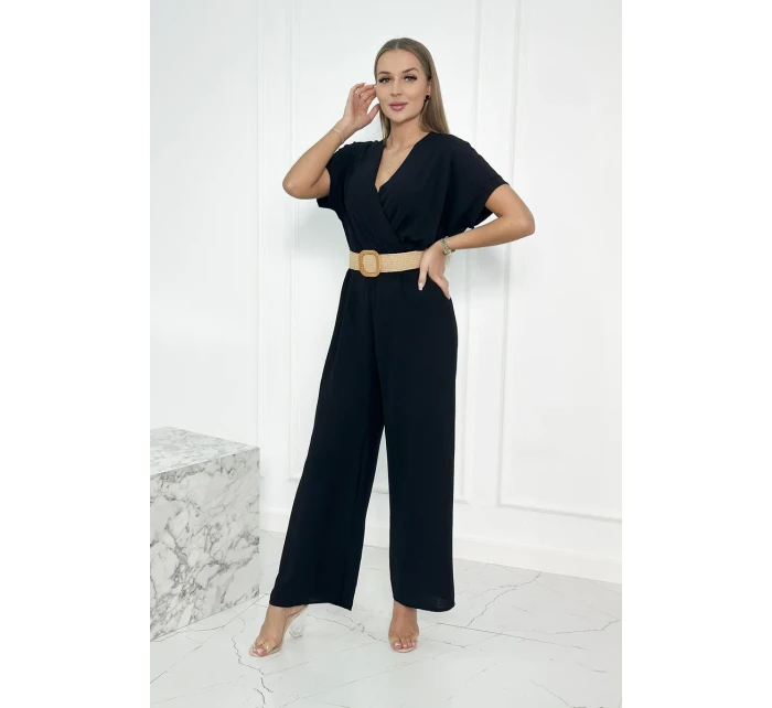 Kombinéza s ozdobným pásom čierna Kombinéza s ozdobným pásom čierna