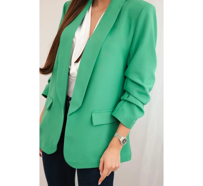 Elegantní sako s klopami světle zelené