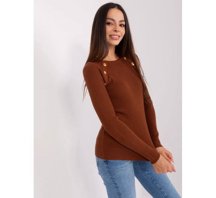 Sweter PM SW model 18904847 ciemny brązowy - FPrice