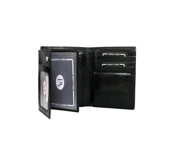 Pánska čierna otvorená kožená peňaženka